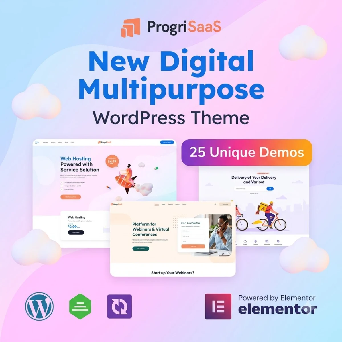 ProgriSaaS – Creative Landing Page WordPress Theme