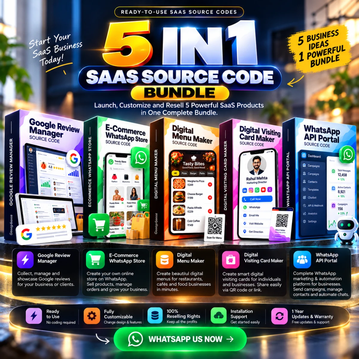 5-in-1 SaaS Source Code Bundle – Launch Your Own SaaS Business