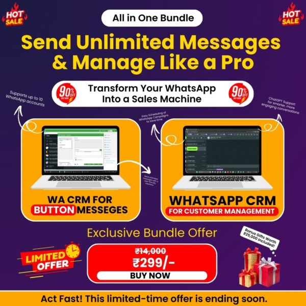 Boost Your Business with Unlimited WhatsApp Messaging & CRM Tools