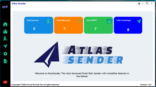 Send Unlimited emails with using Atlas Sender!