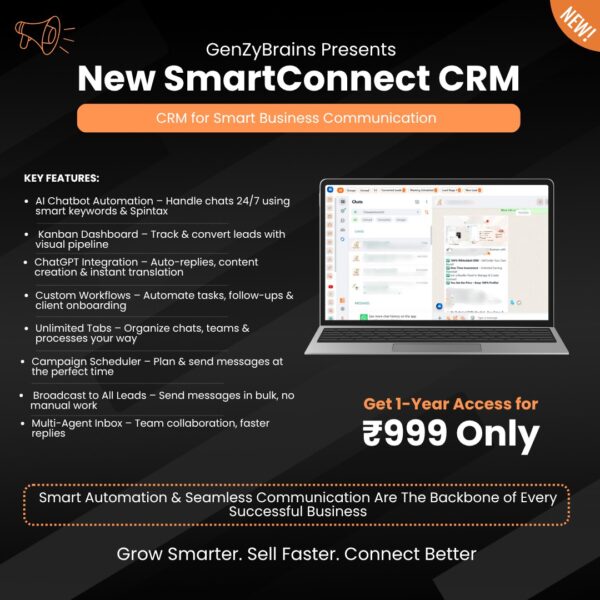 SmartConnect CRM – 1 Year Access (by GenzyBrains)