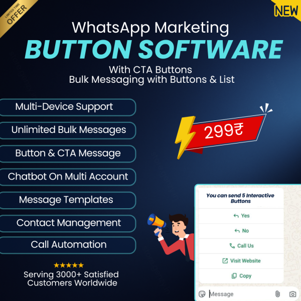 WhatsApp Marketing Button Software – 299 Monthly
